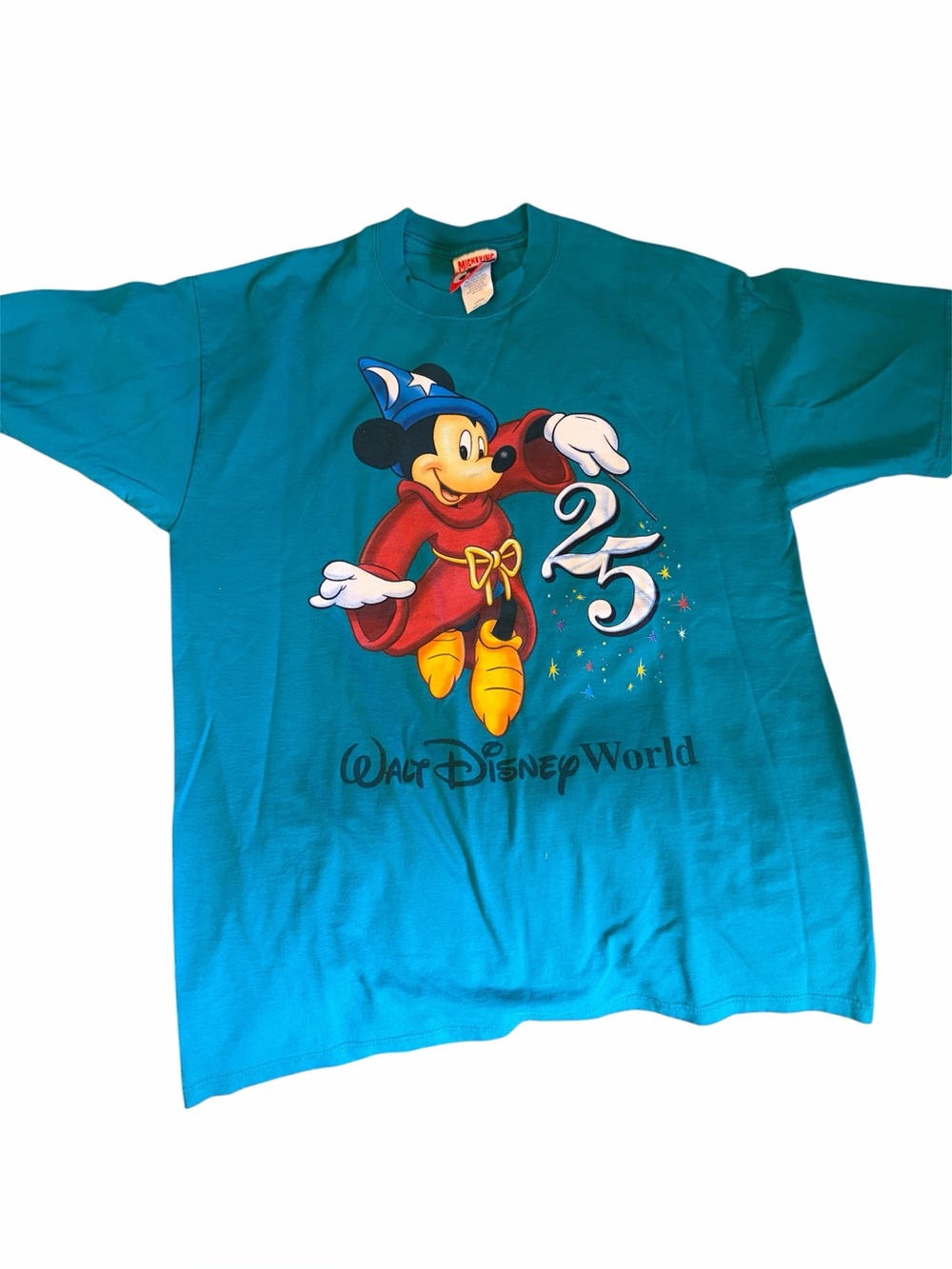 VTG 1996 Walt Disney World 25th Anniversary USA made  Mickey Mouse 90s T-Shirt L
